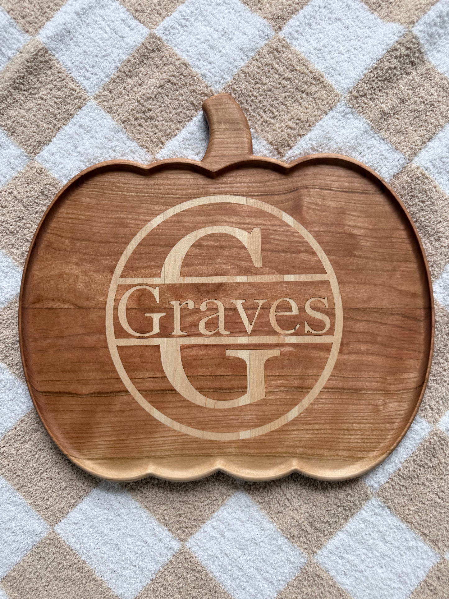 Pumpkin-Shaped Charcuterie Board – Personalized - Walnut, Maple, or Cherry