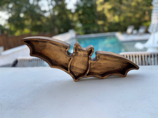 Bat-Shaped Tray – Handmade in Pine, Cherry, Maple, or Walnut (3 Sizes)