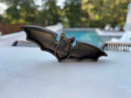 Bat-Shaped Tray – Handmade in Pine, Cherry, Maple, or Walnut (3 Sizes)