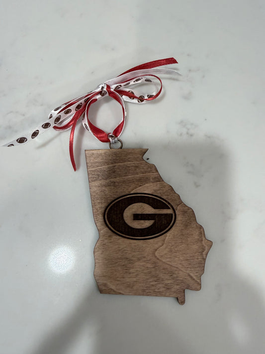 Georgia Football Christmas Ornament
