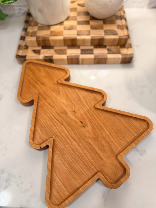 Christmas Tree Charcuterie Board — Cherry, Maple, Sapele, or Walnut