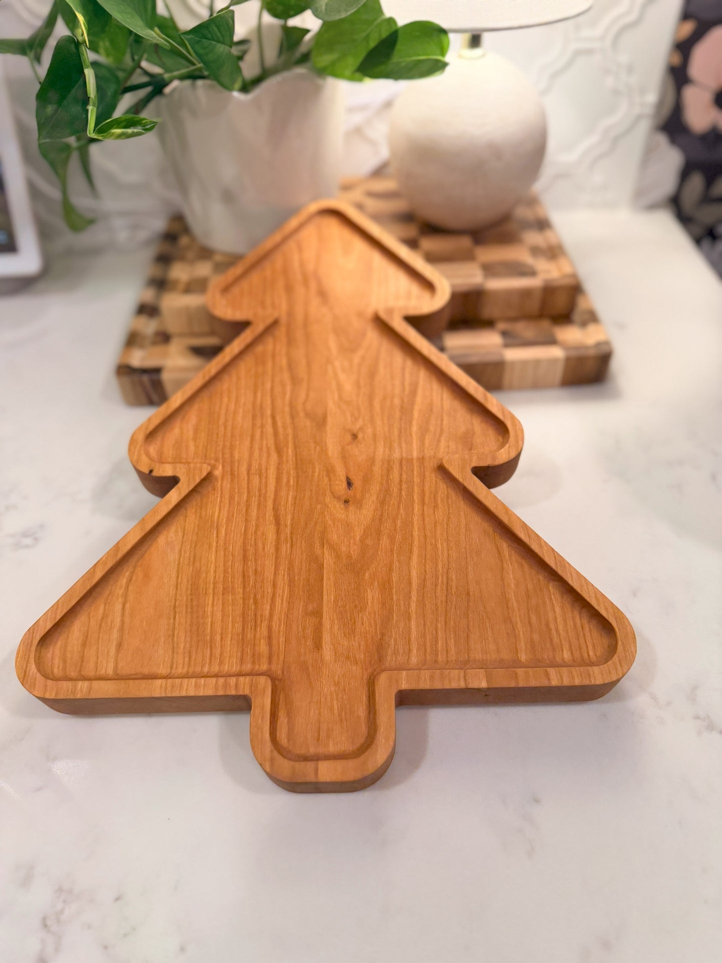 Christmas Tree Charcuterie Board — Cherry, Maple, Sapele, or Walnut