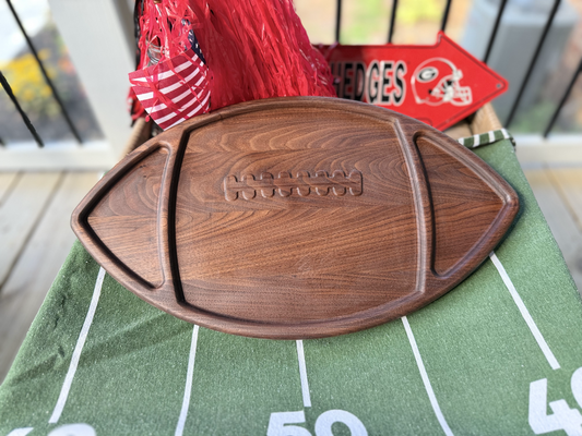 Football-Shaped Charcuterie Board – Walnut, Cherry, or Maple