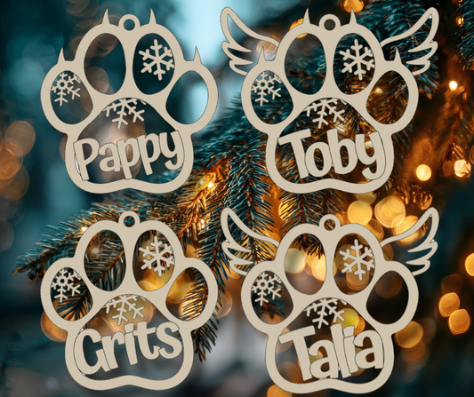 Personalized Paw Print Ornament