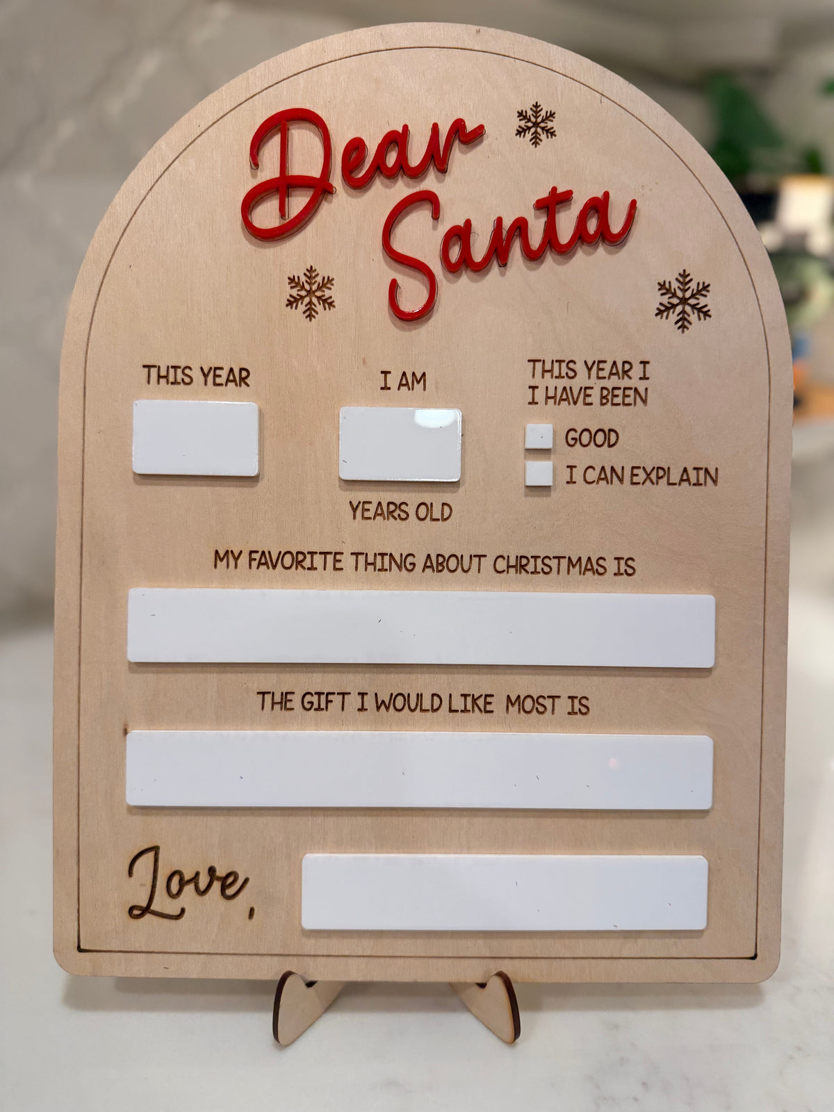 Dear Santa Christmas Wish Board – Reusable Kids Christmas Keepsake