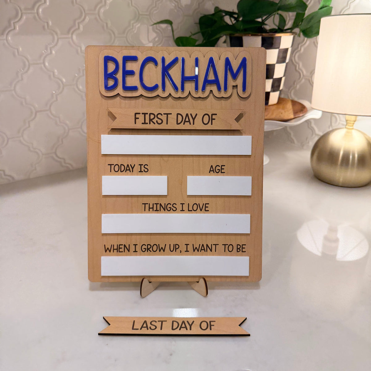 Personalized First & Last Day of School Board | Reusable Interchangeable School Sign