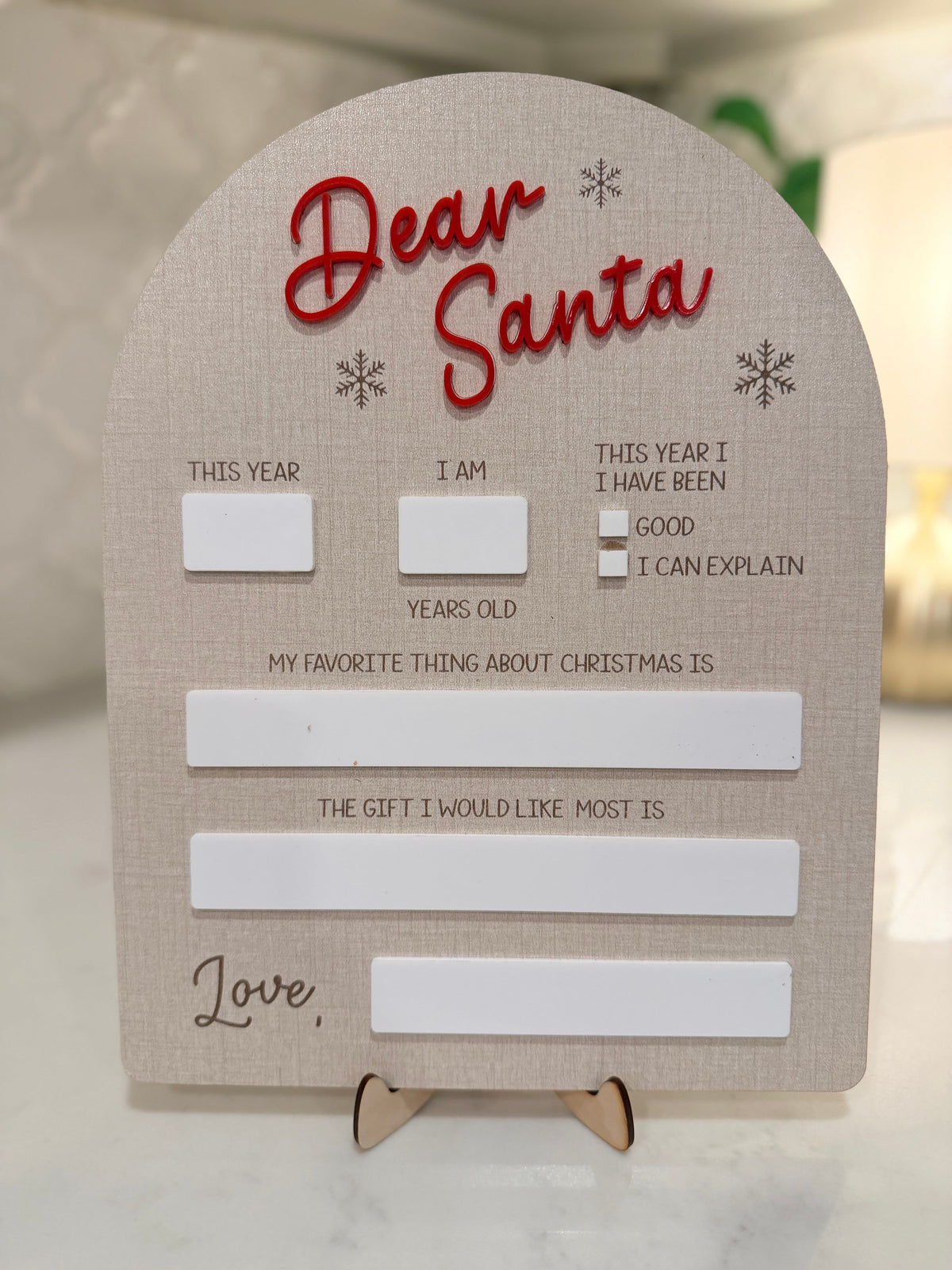 Dear Santa Christmas Wish Board – Reusable Kids Christmas Keepsake