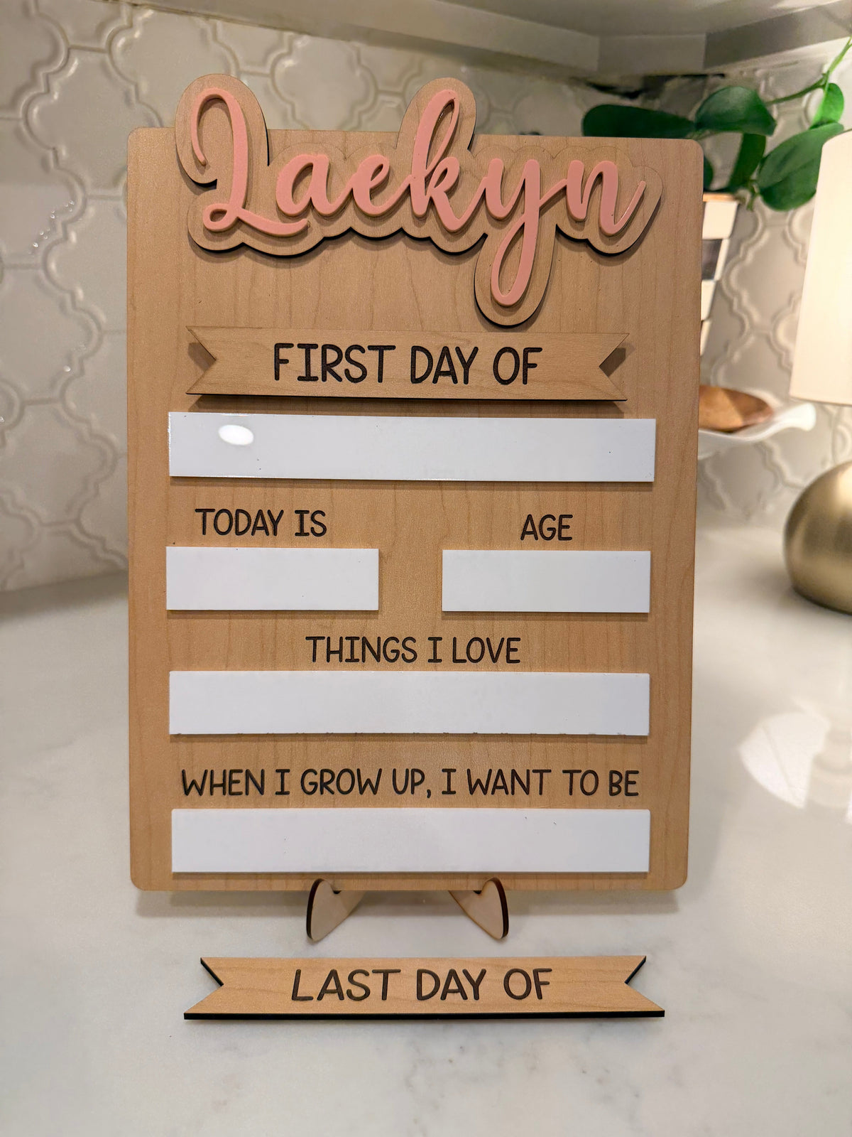 Personalized First & Last Day of School Board | Reusable Interchangeable School Sign