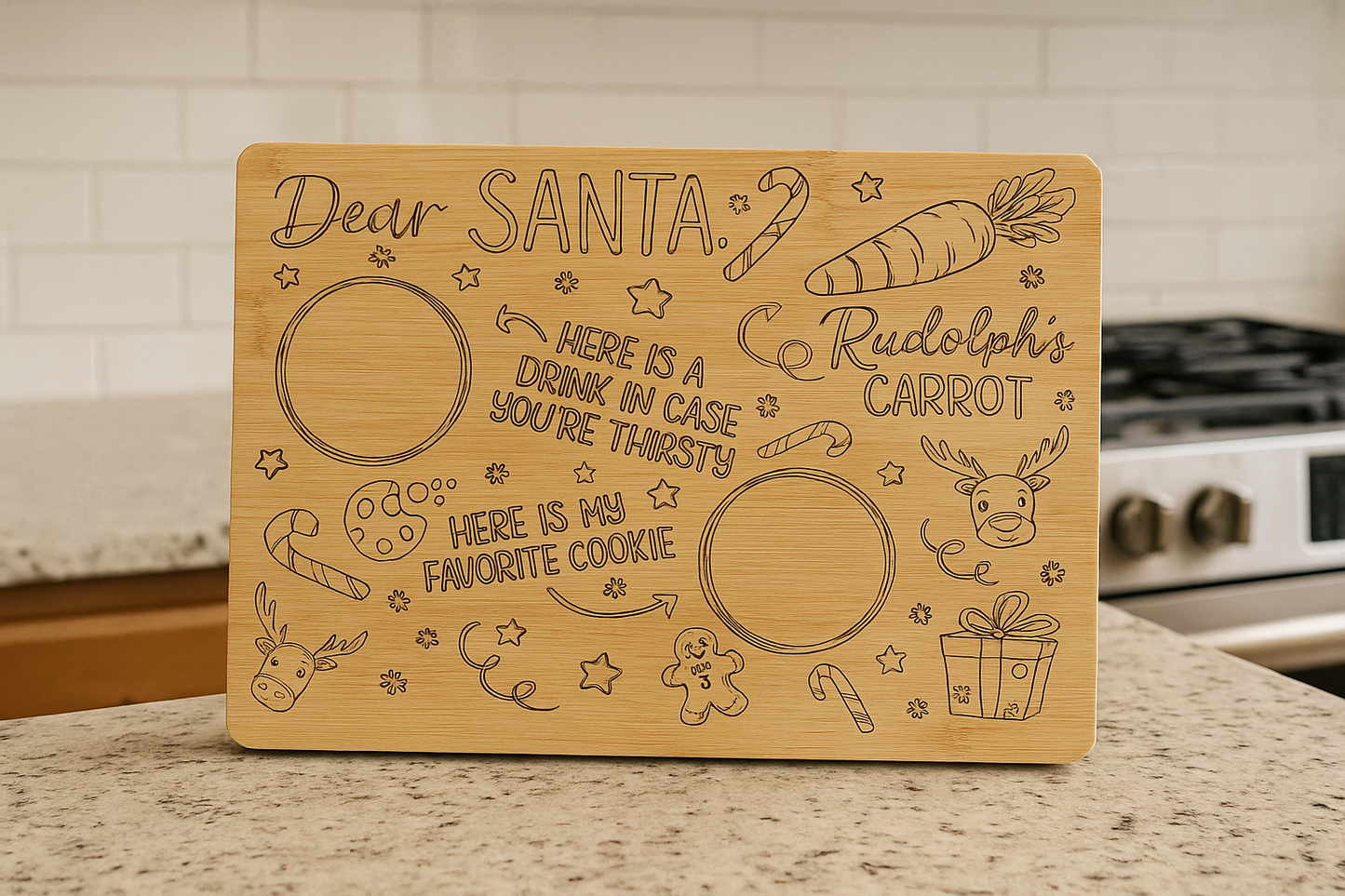 Dear Santa Tray – Bamboo Cutting Board