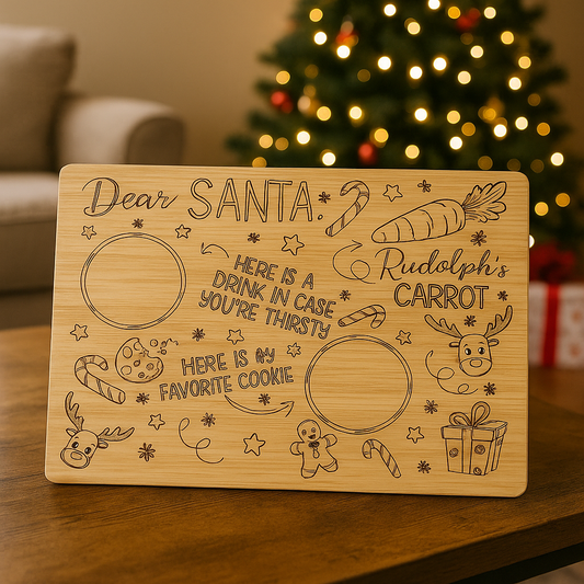 Dear Santa Tray – Bamboo Cutting Board