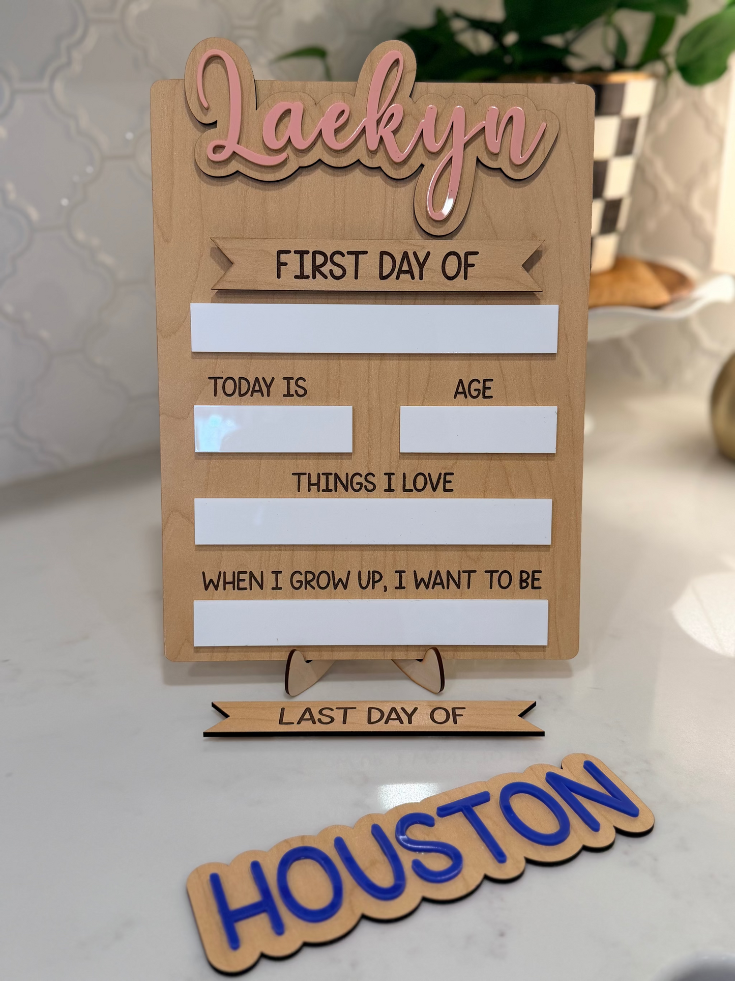 Personalized First & Last Day of School Board | Reusable Interchangeable School Sign