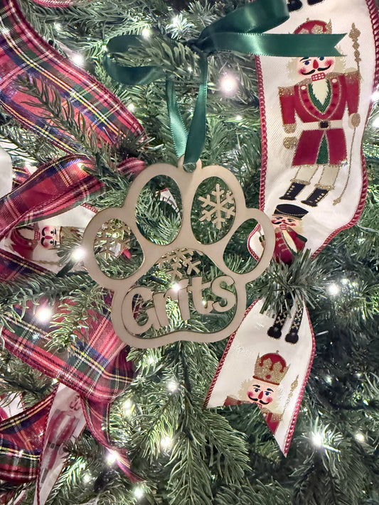 Personalized Paw Print Ornament