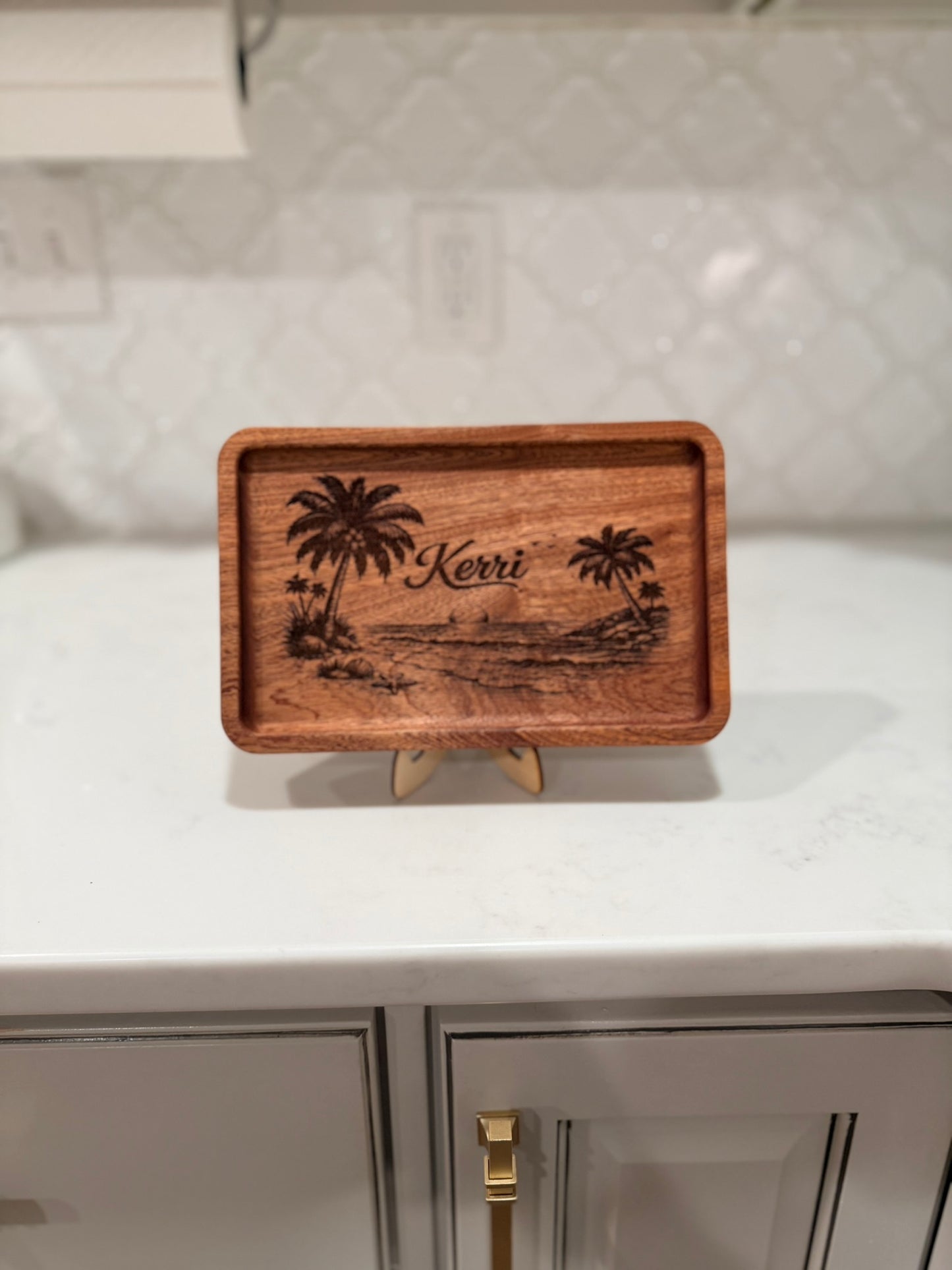 Handcrafted Wooden Catch-All Tray – Solid Walnut, Maple, Cherry or Sapele – Entryway, Desk, Nightstand Organizer