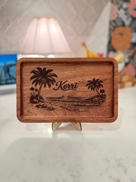 Handcrafted Wooden Catch-All Tray – Solid Walnut, Maple, Cherry or Sapele – Entryway, Desk, Nightstand Organizer