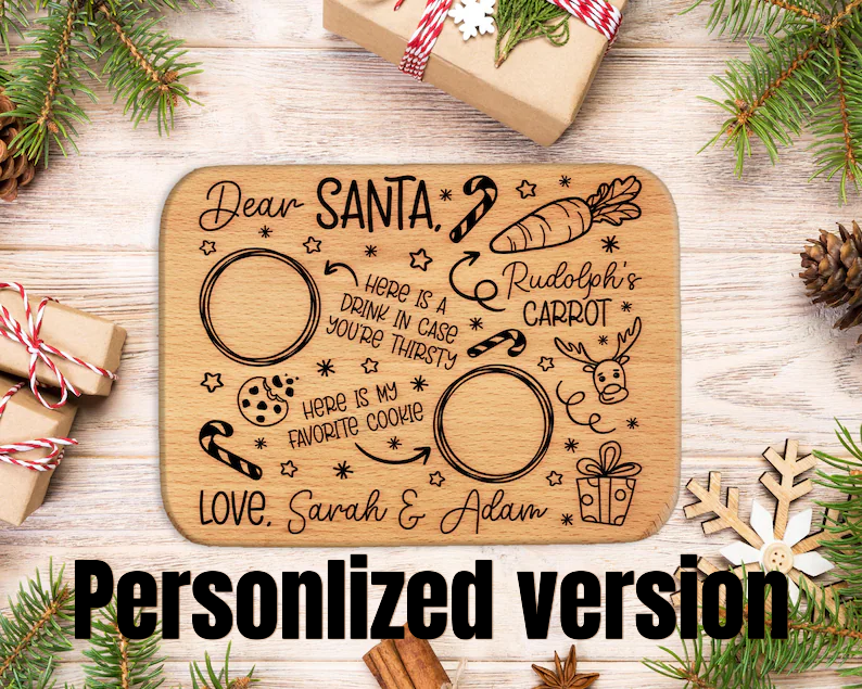 Dear Santa Tray – Bamboo Cutting Board